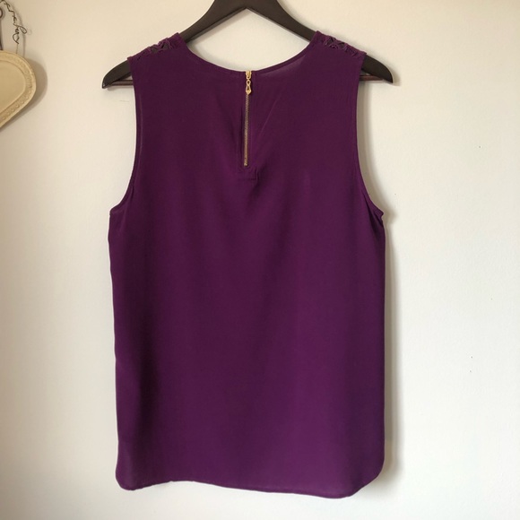 Ricki’s deep purple crochet detail sleeveless top - size large - Picture 6 of 15